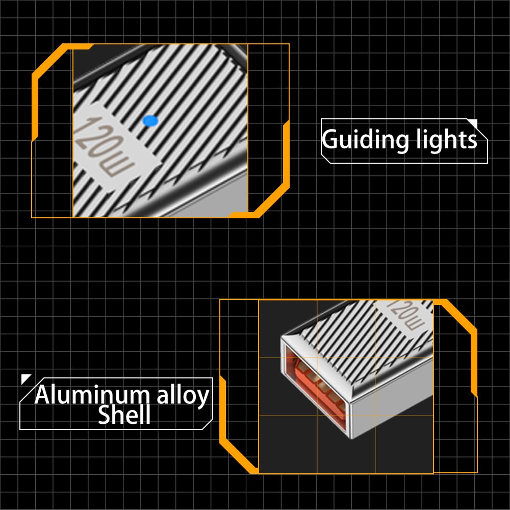 Wlgq Usb3.1 Type C Female To A Female 120W Charging Adapter 10Gbps Aluminum Alloy Shell