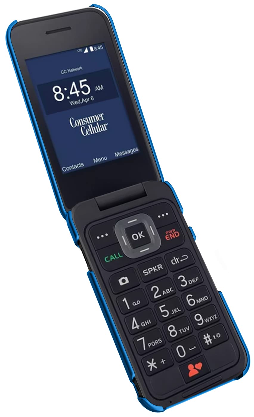 Nakedcellphone Case For Consumer Cellular Verve Snap Flip Phone, Slim Hard Shell Protector Cover With Grid Texture For Z2336Cc