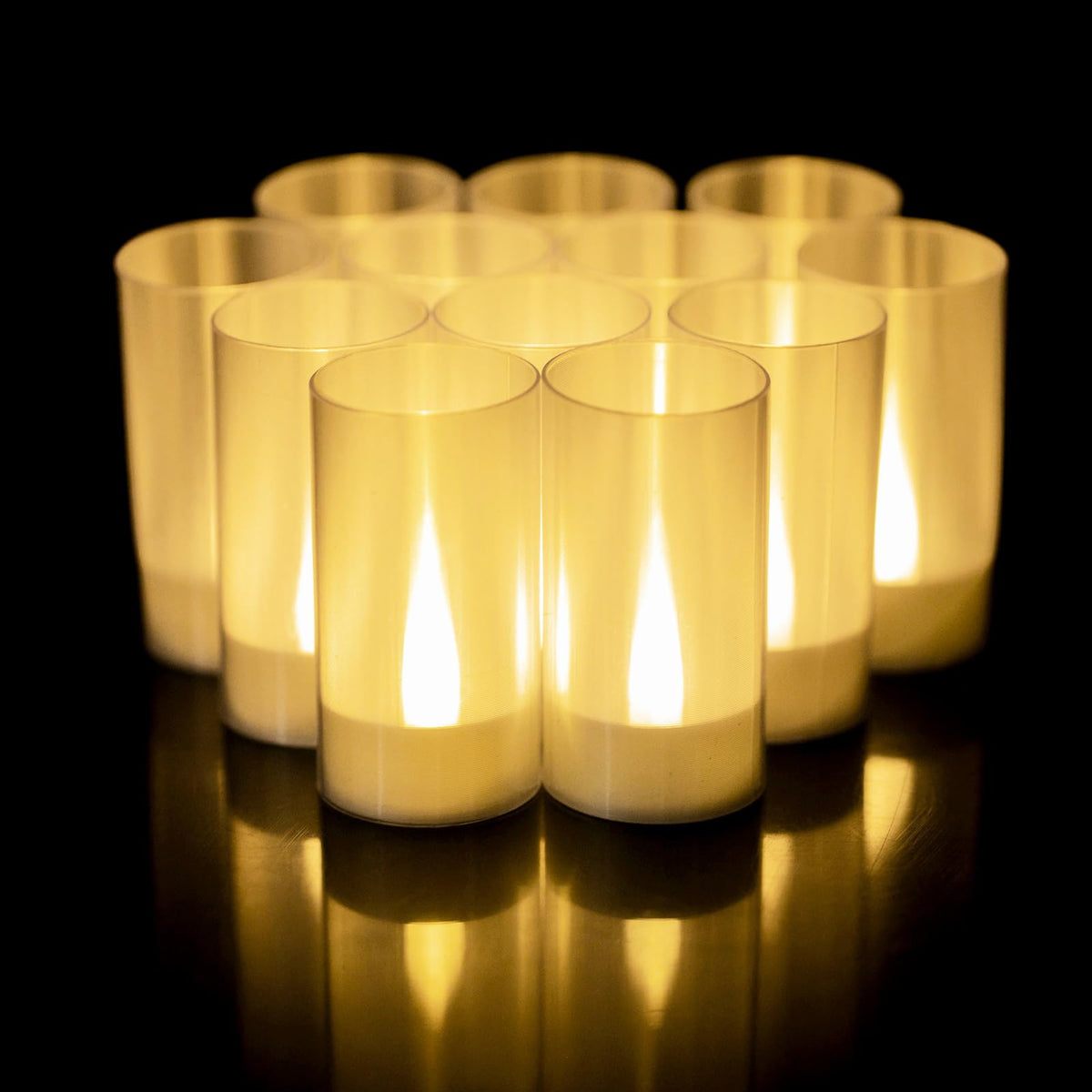 Lanker Flameless Candles With Timer, Battery Operated Led Pillar Candles, D1.5 X H3 Inch, Flickering Warm White Long Flame-Effec