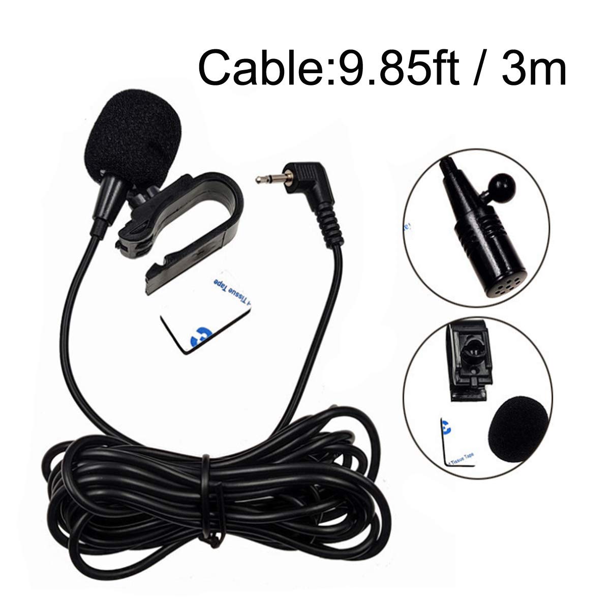 Nowth 3.5Mm Car Microphone With 9.85 Feet Cable External Assembly Mic For Vehicle Head Unit Bluetooth Enabled Stereo Radio Gps