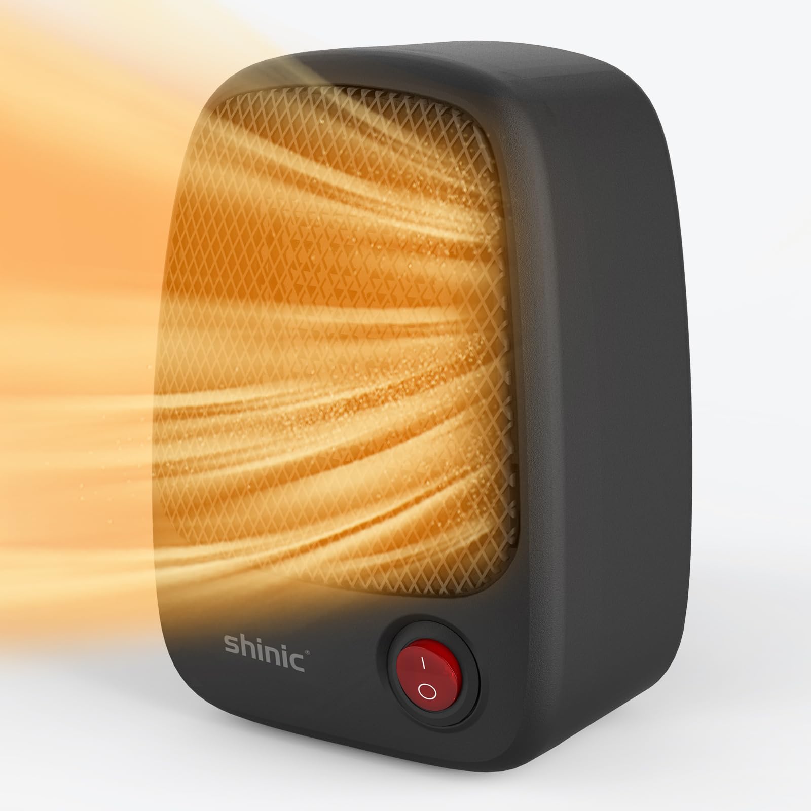 shinic Small Space Heater with Overheat Protection, 500W Mini PTC Ceramic Heater, Fast Heating and Quiet, Portable Electric Heat