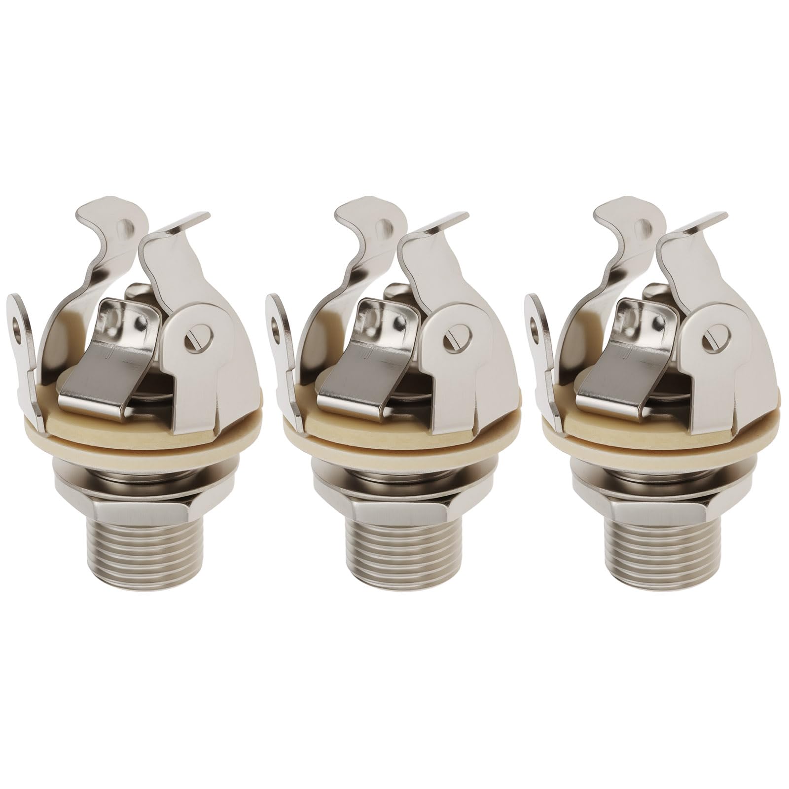 Briny River 3pcs 1/4 inch Multi-Contact Mono Output Jack Full-Contact Jack Suitable for Guitar Bass
