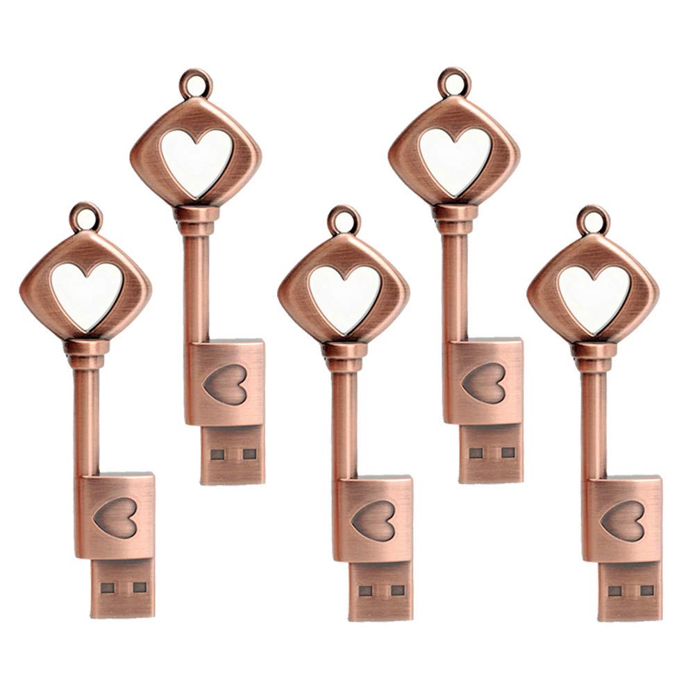 Leizhan Metal Key Shape Usb Flash Drive 5 Pack 32Gb Key Of Love Key Chain Usb Memory Stick Pen Drive Graduation Gift Pendrive