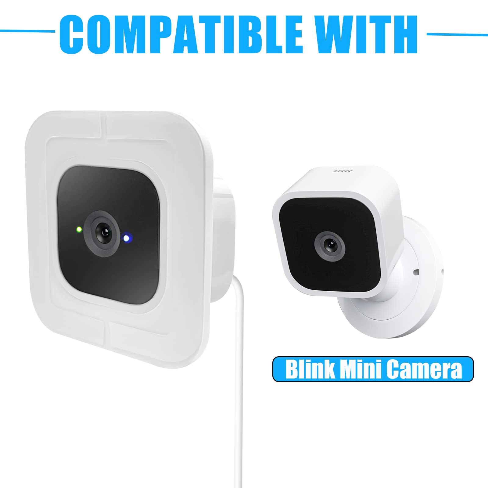 2 Pack Window Mount Compatible With Blink Mini Indoor,Adhesive Camera Wall Holder From Inside Single Pane Glass Windows/Doors For Outside Security Monitoring,White