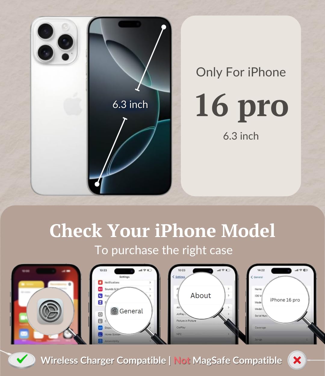 Iphone 16 Pro Wallet Case For Women And Men, Slim & Protective, Credit Card Holder, Shockproof Pu Leather Folio Cover Compatible