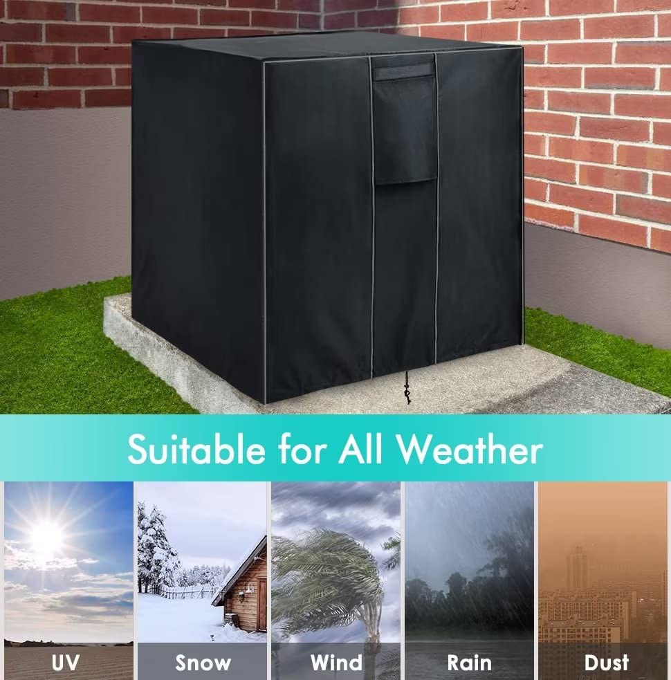 Wleafj Air Conditioner Cover For Outside Units, Ac Unit Cover Outdoor For Winter Fits Up To 36 X 36 X 39 Inches