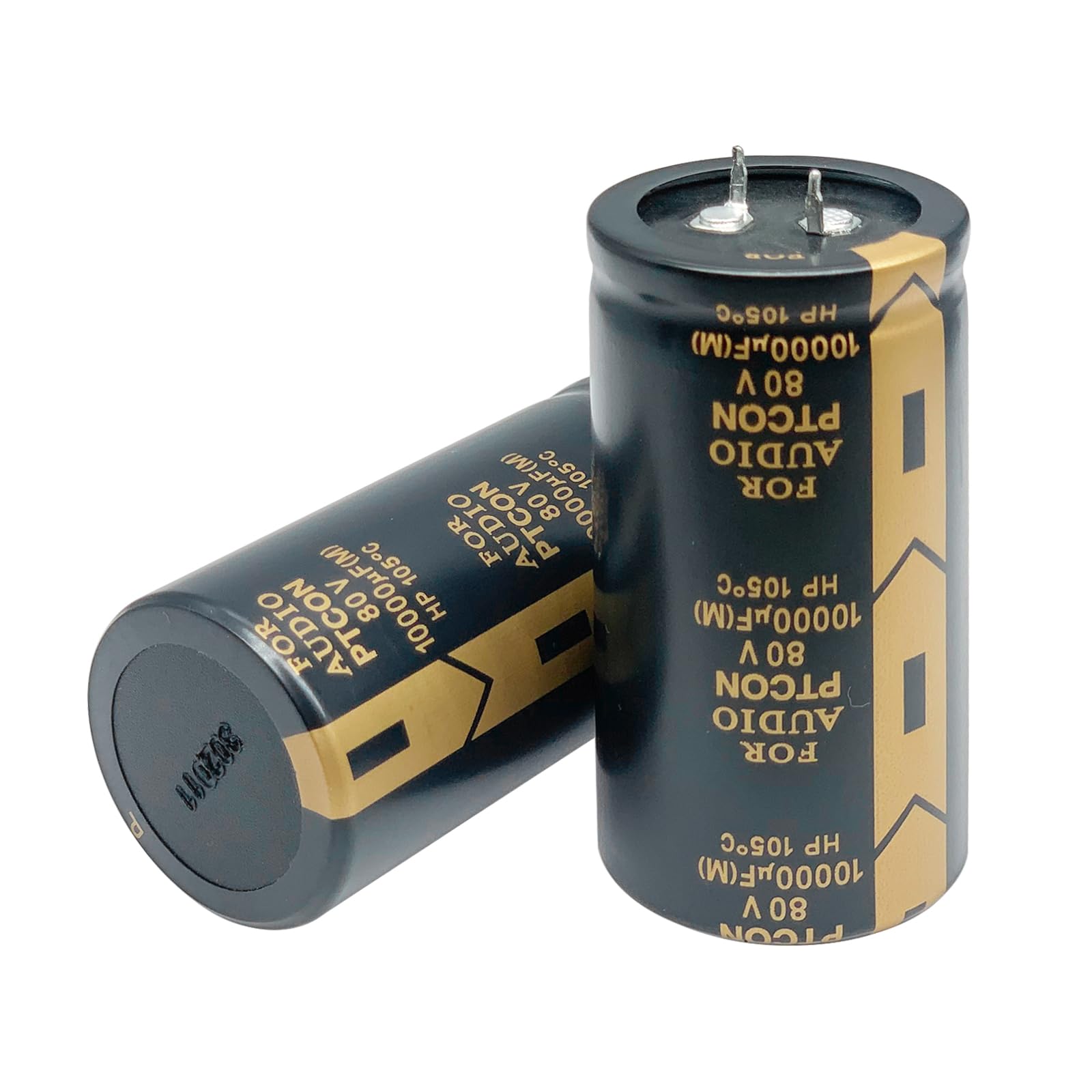 Cermant 2Pcs 80V 10000Uf Snap In Electrolytic Capacitor 35X70Mm(1.37X2.76In) Power Amplifier Filter Audio Electrolytic Capacitor