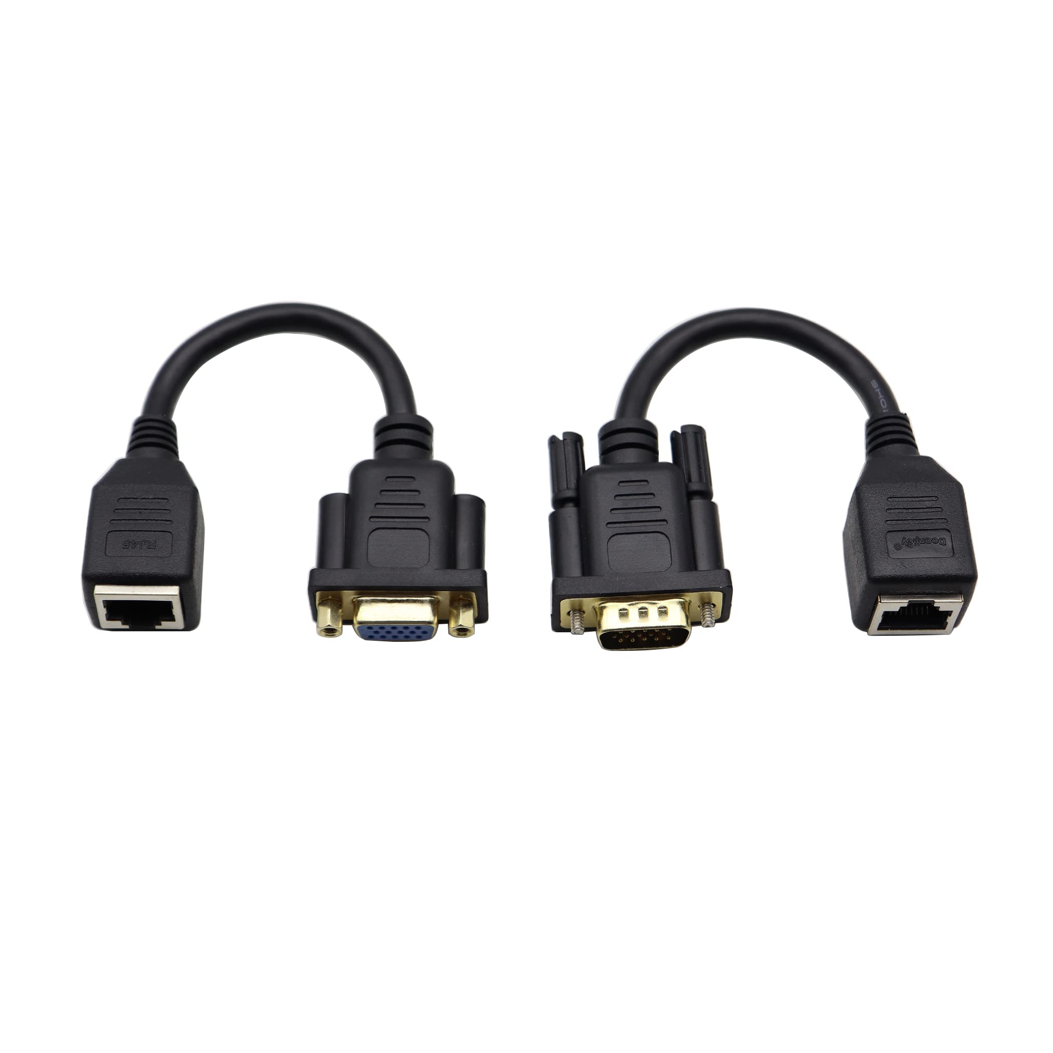 Zuyook Vga To Rj45 Adapter Cable Rj45 To Vga Cable, Vga 15 Pin Port Female&Male To Rj45 Female Cat5/6 Ethernet Lan Console For M