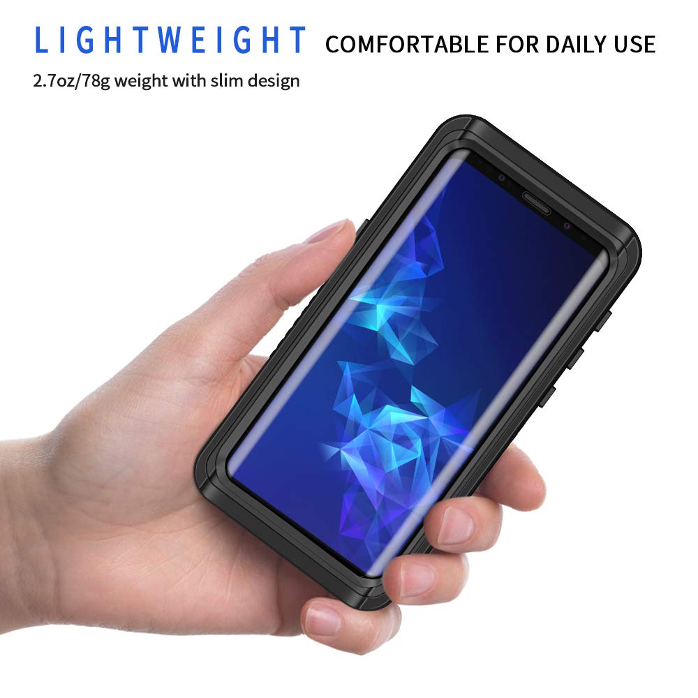 Lanhiem For Samsung Galaxy S9+ Plus Case, Ip68 Waterproof Dustproof Case With Built In Screen Protector, Rugged Full Body Shockp