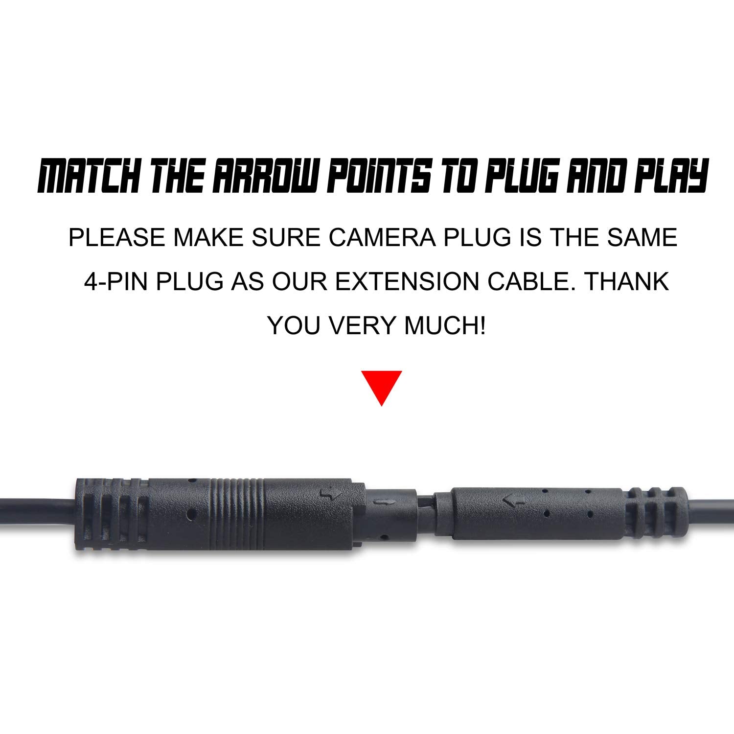 Yiephiot Extension Cord Dash Cam Backup Camera Rear View Mirror Camera Recorder Cable (4 Pin 6.5Ft / 2M)