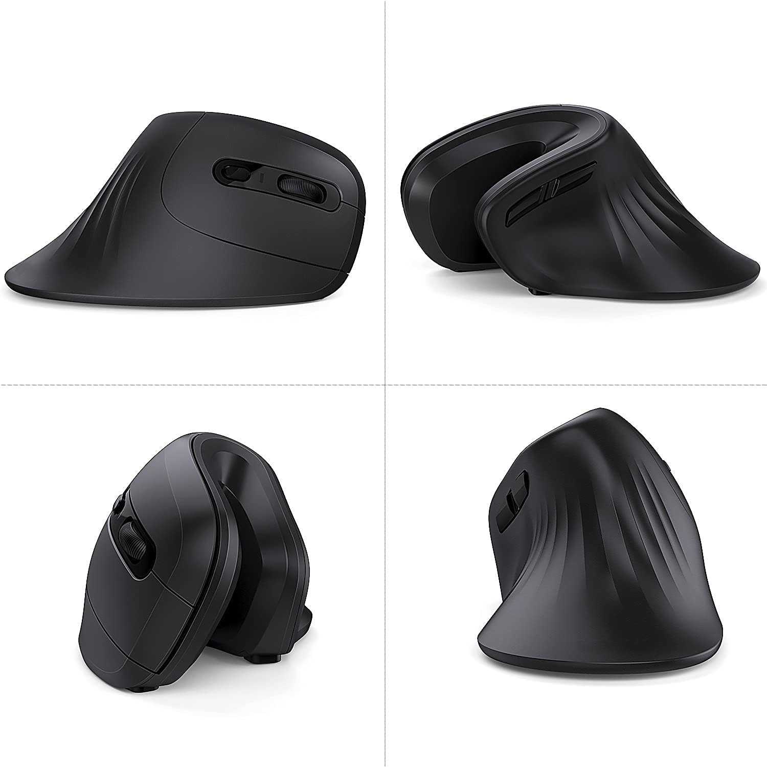 Unipows Bluetooth Ergonomic Mouse, 2.4G Silent Vertical Wireless Mouse, Dual Mode Ergo Optical Mice With Adjustable Dpi 1000/160