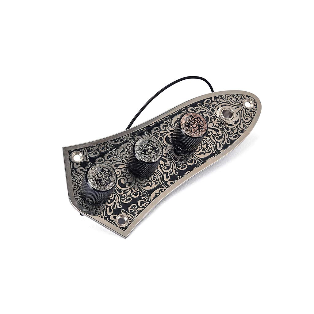 Alnicov Electric Guitar Wired Loaded Control Plate Harness Switch Knobs For Jb Jazz Bass Replacement Parts