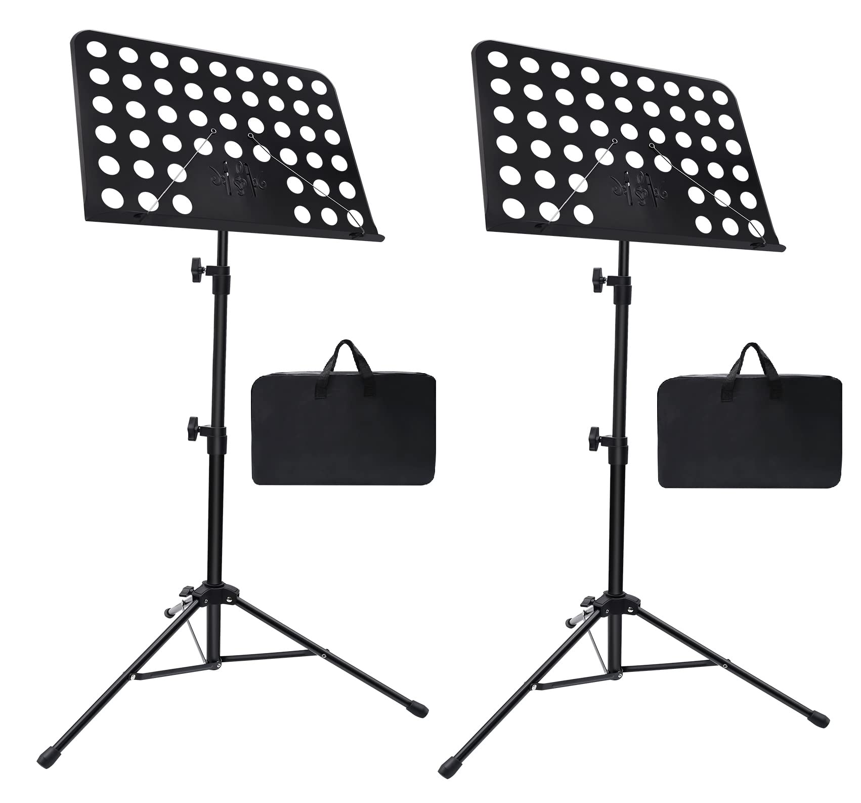 Sheet Music Stand, 2 Pack Adjustable Music Stand with Carrying Bag, Professional Music Book Holder Music Sheet Clip Holder for G