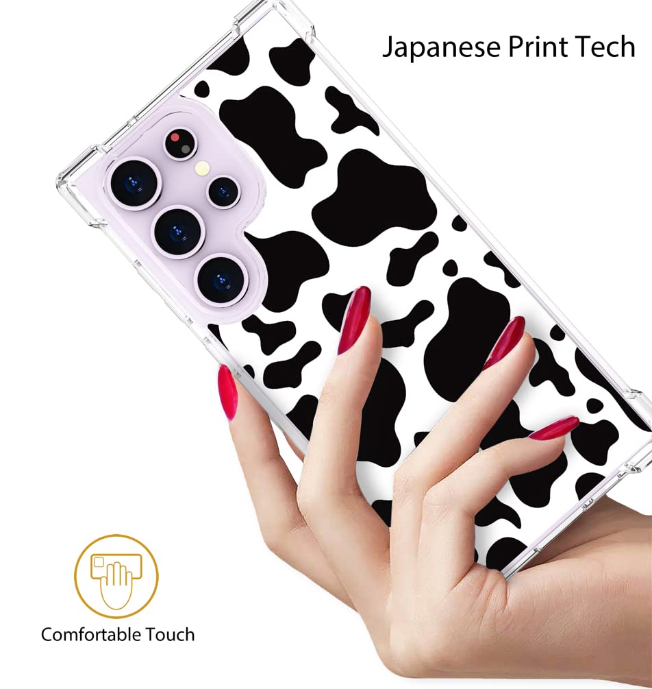 Topgraph Phone Case for Samsung Galaxy S23 Ultra Cow Print Silicone