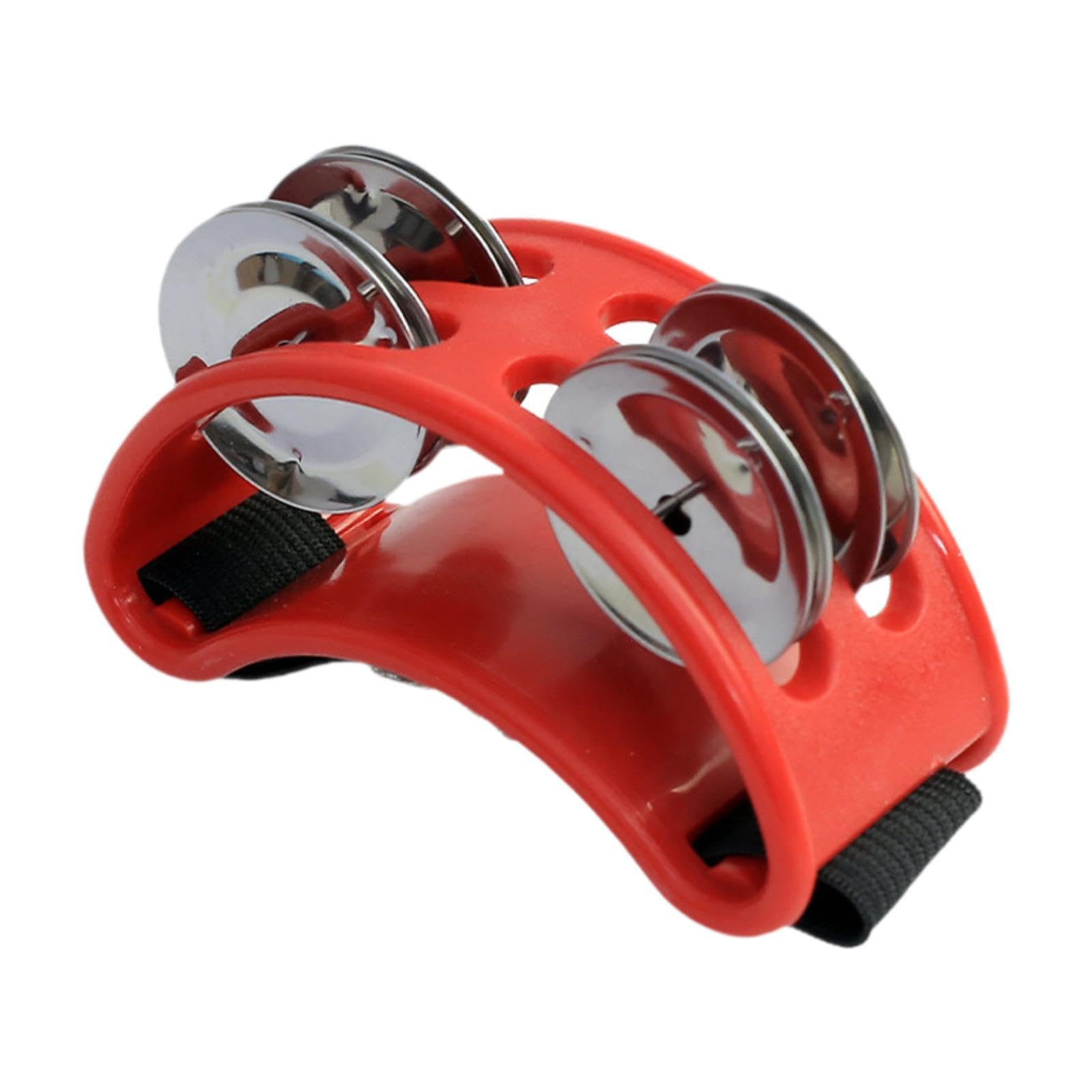ECOMISTIQ Foot Tambourine Portable Shoe Tambourines Shaker for Concerts Mandolin Party red | Hand Percussion