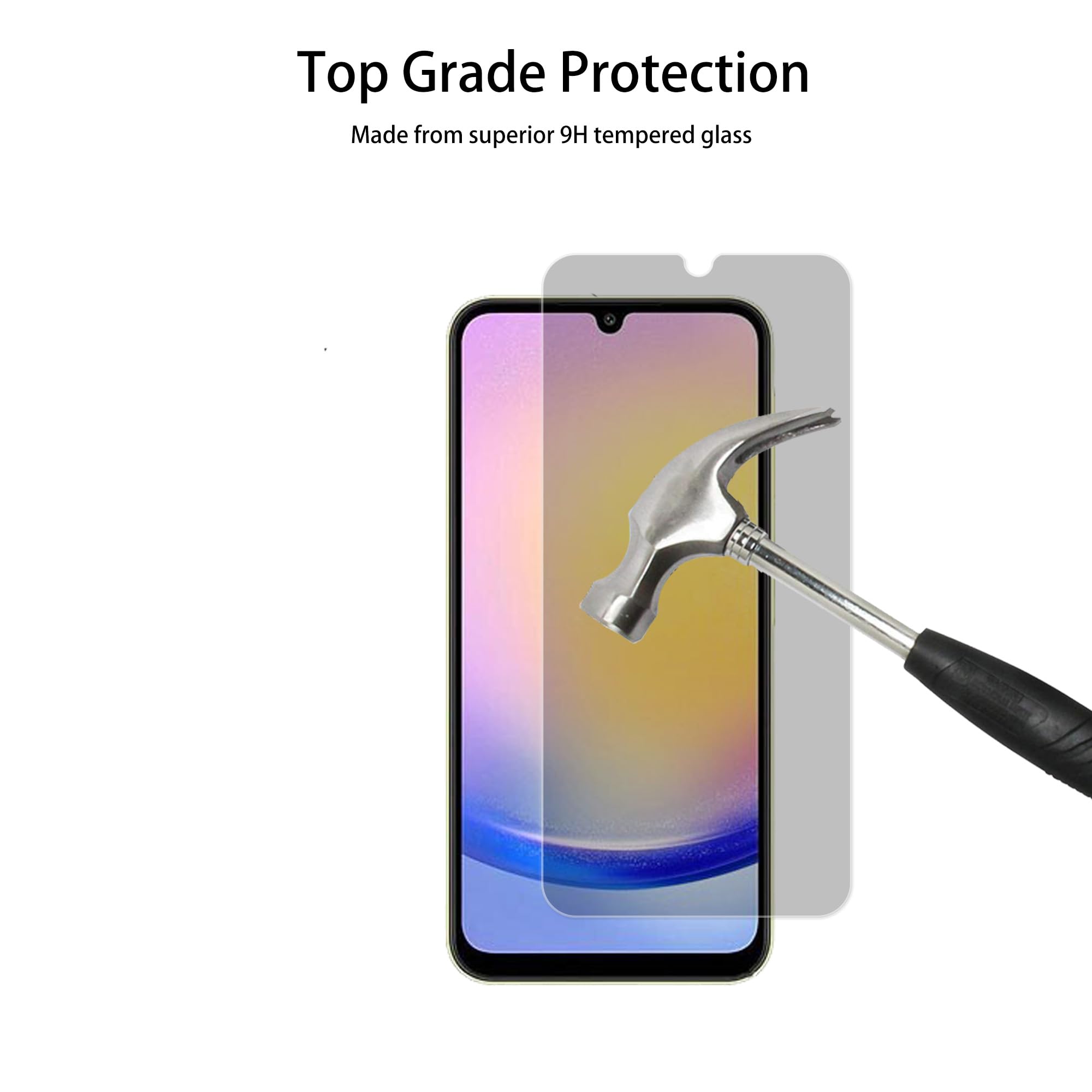 Hkkais 3Pack Privacy Screen Protector For Samsung Galaxy A25 5G Anti Spy Private Tempered Glass Film