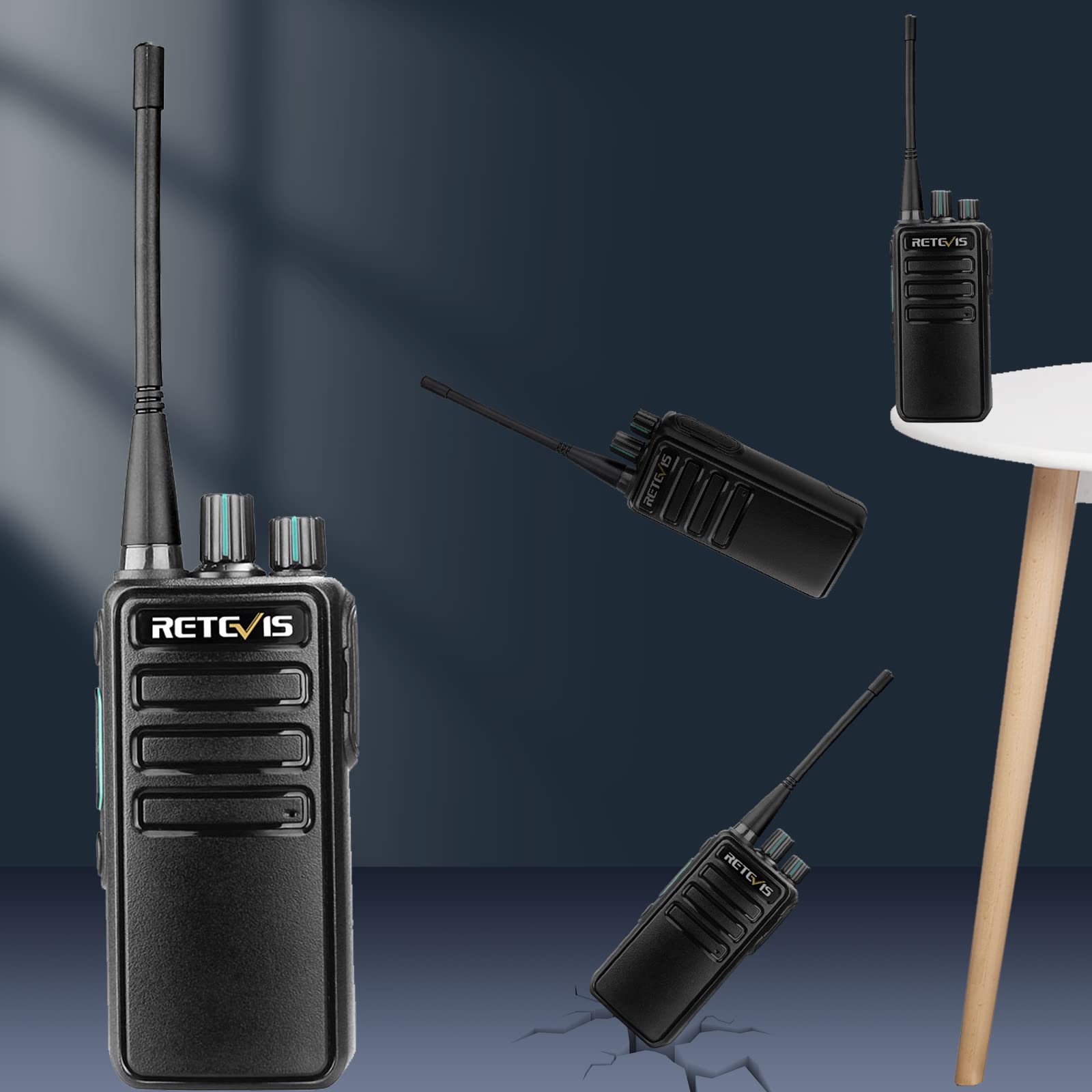 Retevis Rb29 Walkie Talkies For Adults,2 Way Radio With Shoulder Mic,Vox Handsfree,Durable Two Way Radios For Manufacturing Cons