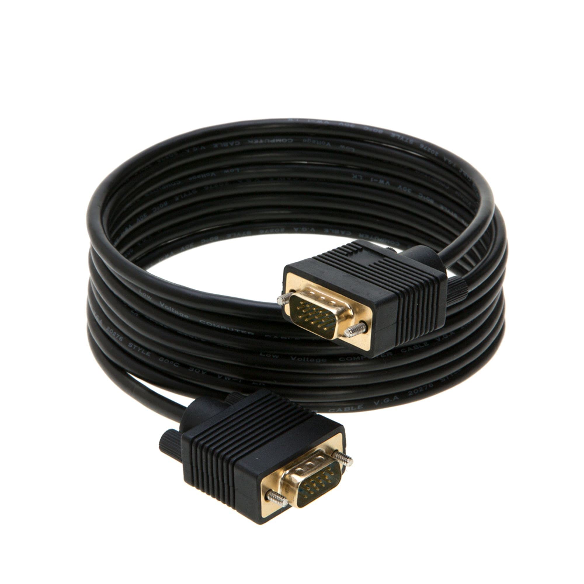 Cables Direct Online 25FT SVGA Monitor Cable, Male to Male 1080P Super VGA Display Cord for PC Projector Laptop TV