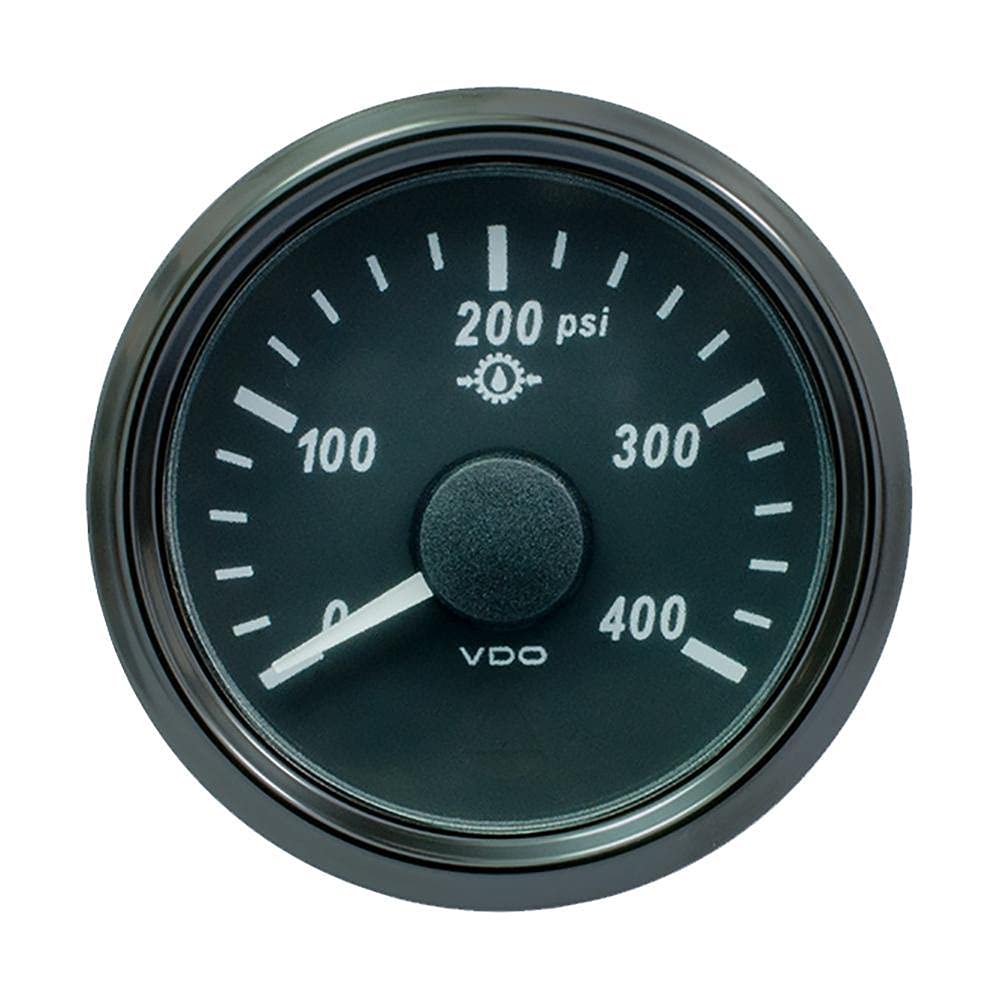 Vdo Singleviu 52Mm (2-1/16'') Oil Pressure Gauge - 400 Psi - 0-180 Ohm,WBAUVB08LZZY39X