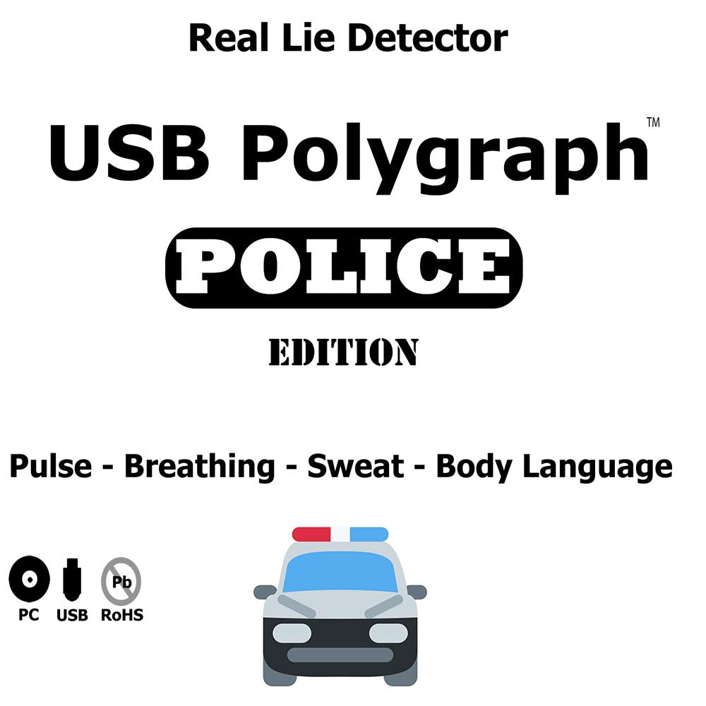USB Polygraph 2: Police Edition Home Lie Detector Machine - White, Accurate & Reliable Personal Truth Tester