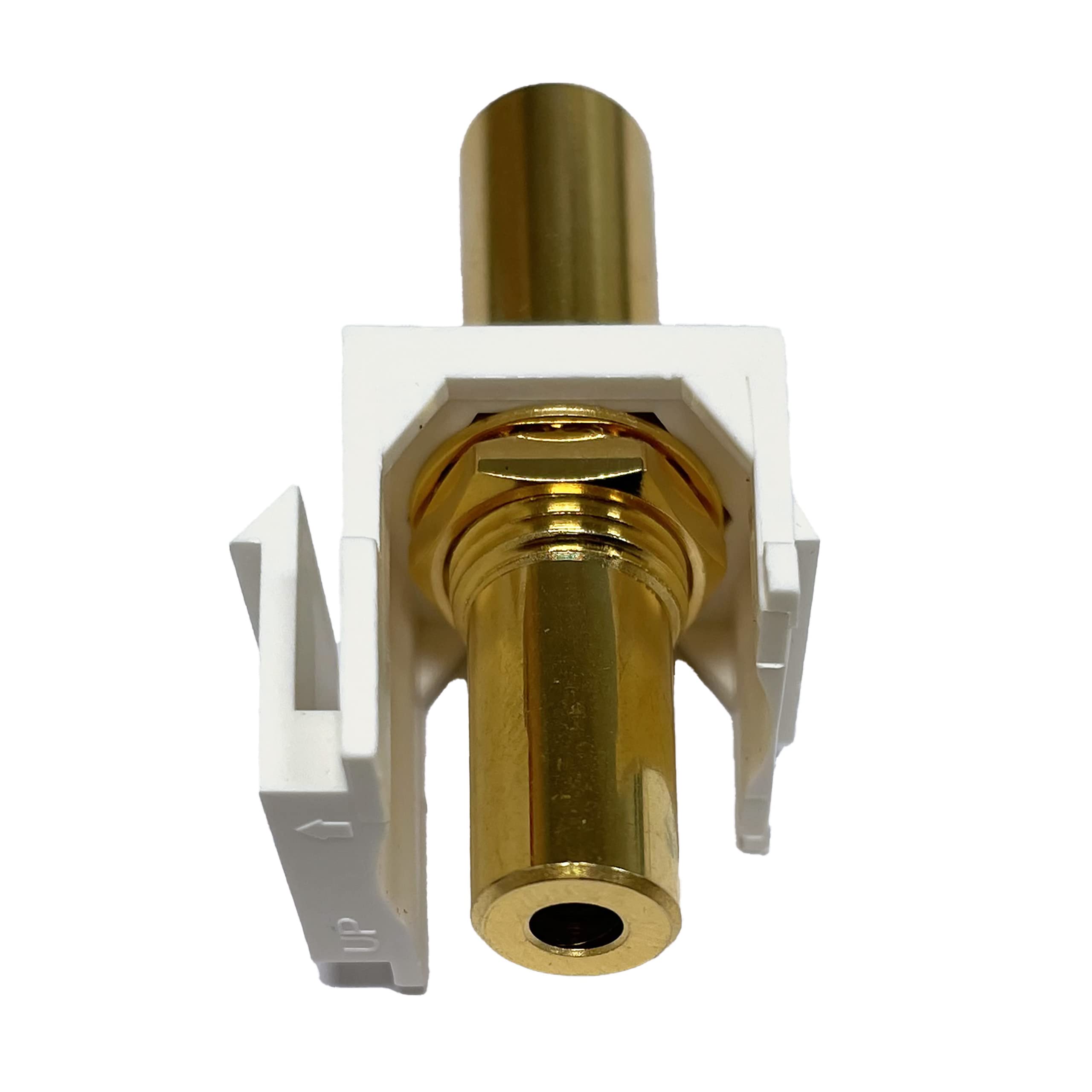 Ntw 3.5Mm Silver F/F Feed Through Snap In Keystone Jack Insertwhite Nky Ff/3.5