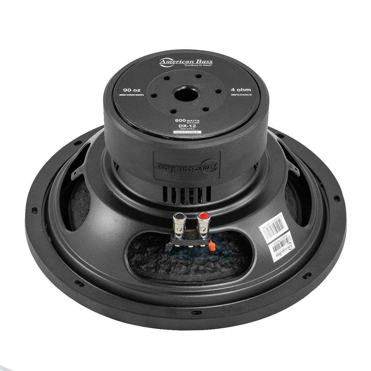 American Bass Usa Dx 124 800 Watt Max 4Ohm 12 Inch Subwoofer, Black