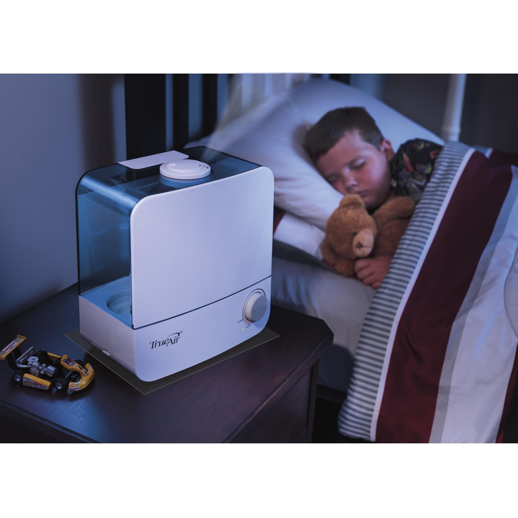 Hamilton Beach TrueAir Cool Mist Humidifier, 5.5L, Whisper Quiet, Filter-Free, White, Model 04700