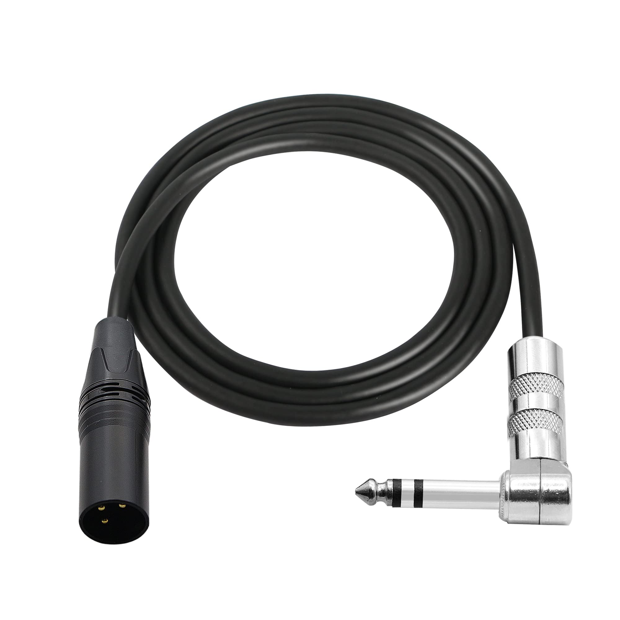 Pngknyocn 1/4 To Xlr Cable 90 Degree Right Angle 6.35 Mm Trs Male Plug To Xlr Male Plug Audio Stereo Microphone Cable For Speake