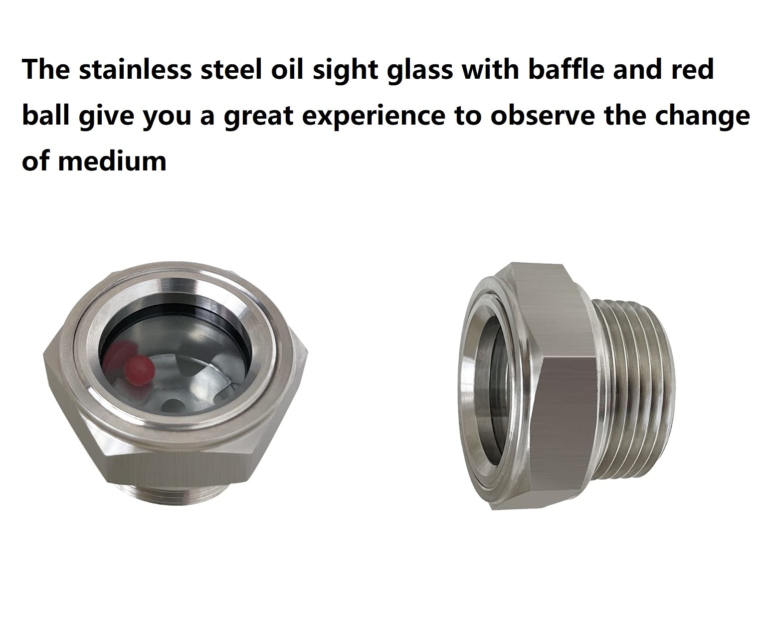 3/4'' Npt Male Hex Head Stainless Steel Oil Sight Glass Liquid Level Gauge Oil Indicator Window For Air Compressor Gearbox Fitti