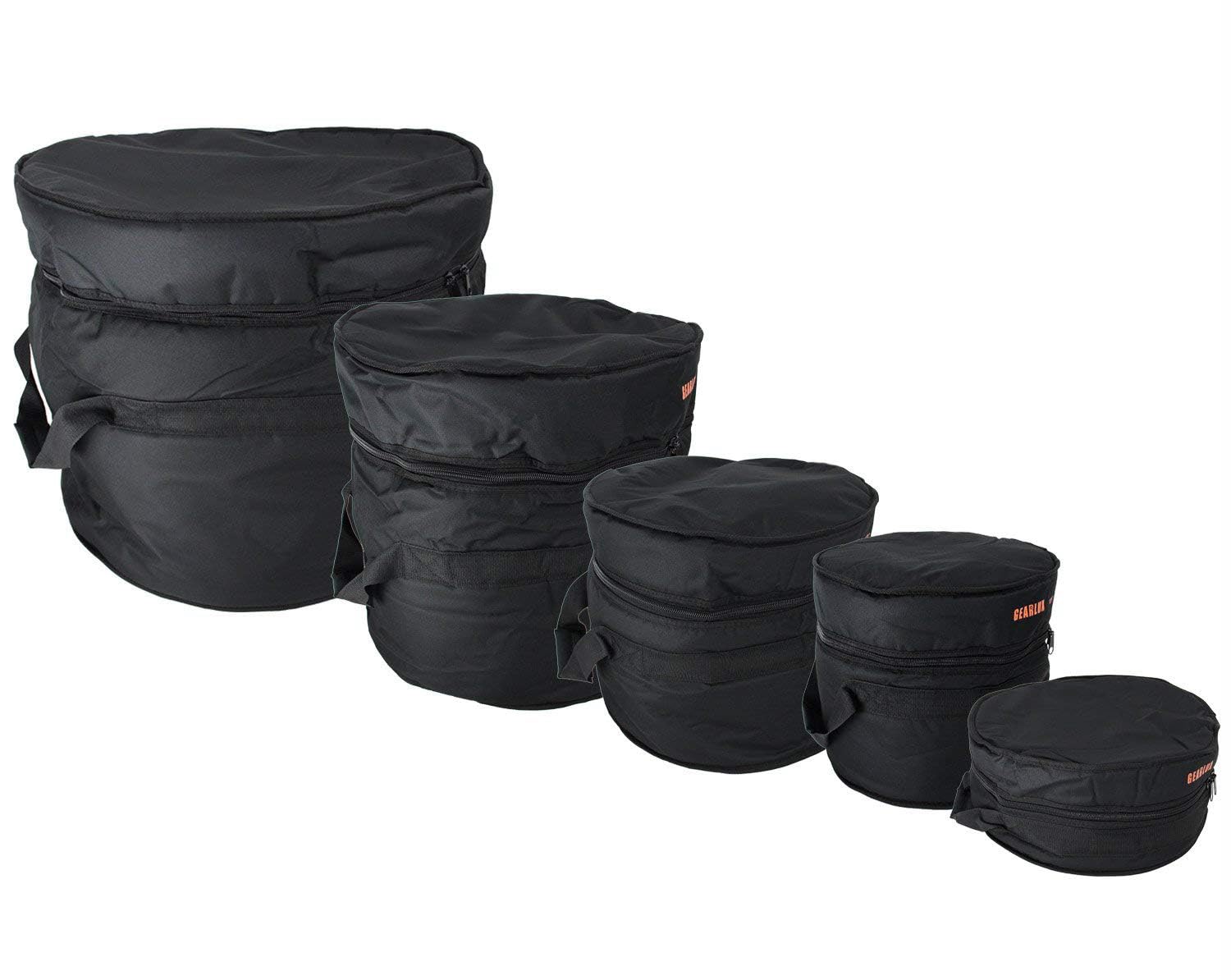 Gearlux 5-Piece Drum Bag Set with 10mm Padding for 12 Tom, 13 Tom, 14 Snare, 16 Floor Tom, 22 Bass Drum