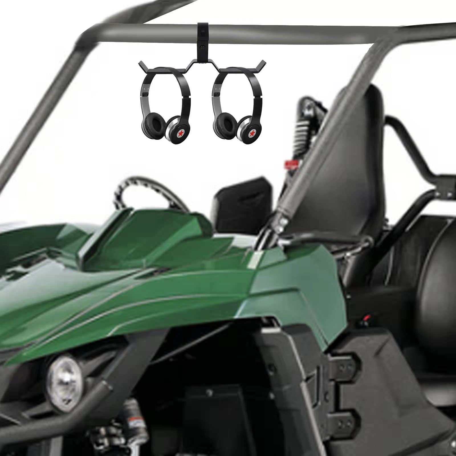 Z8 Utv Headset Hanger With Bar Mount 1.75''  2'' Roll Cage Rugged Machined Headset Helemt Goggle Accessory Dual Hook Hanger Hold