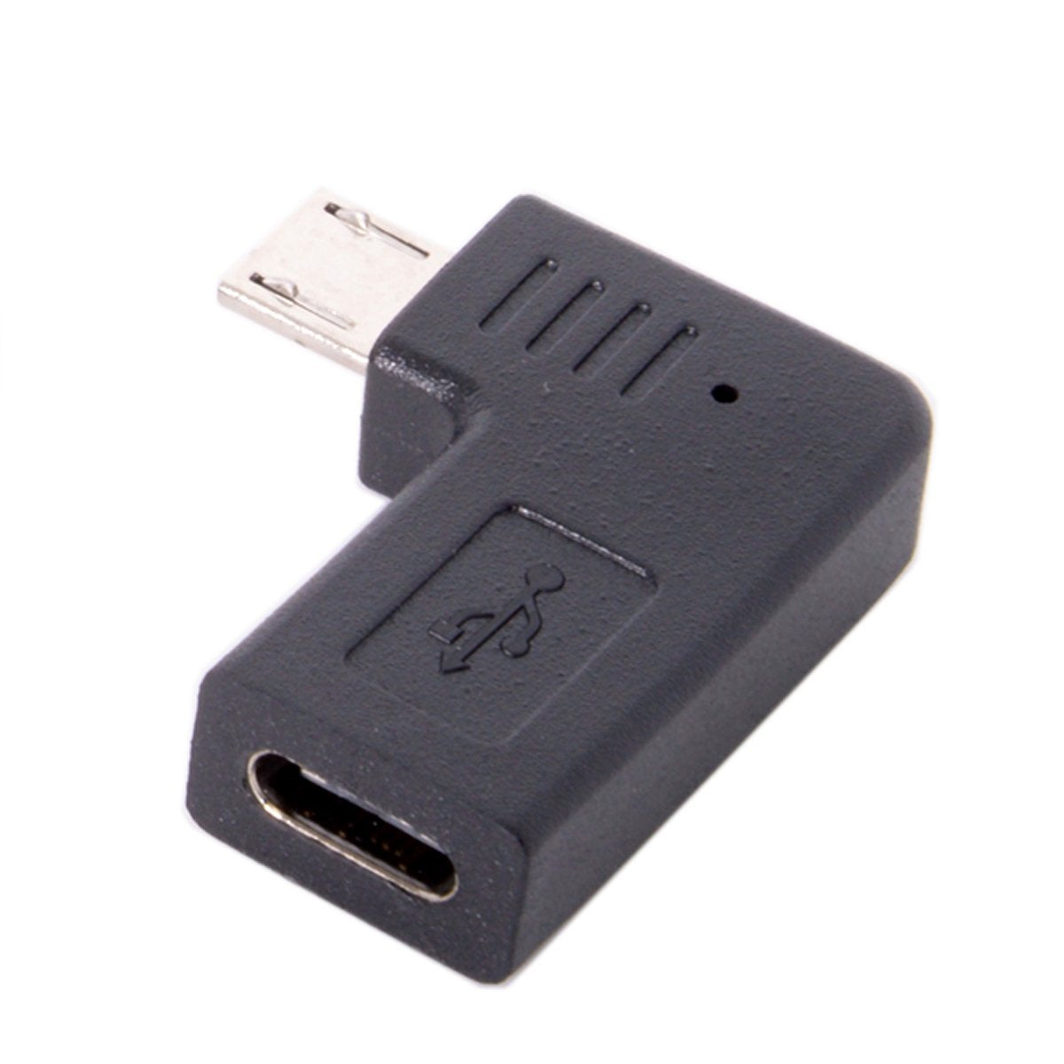 Cablecc Usb C Type C Female To Micro Usb 2.0 5Pin Male Data Adapter 90 Degree Left & Right Angled Type (Left Angled)
