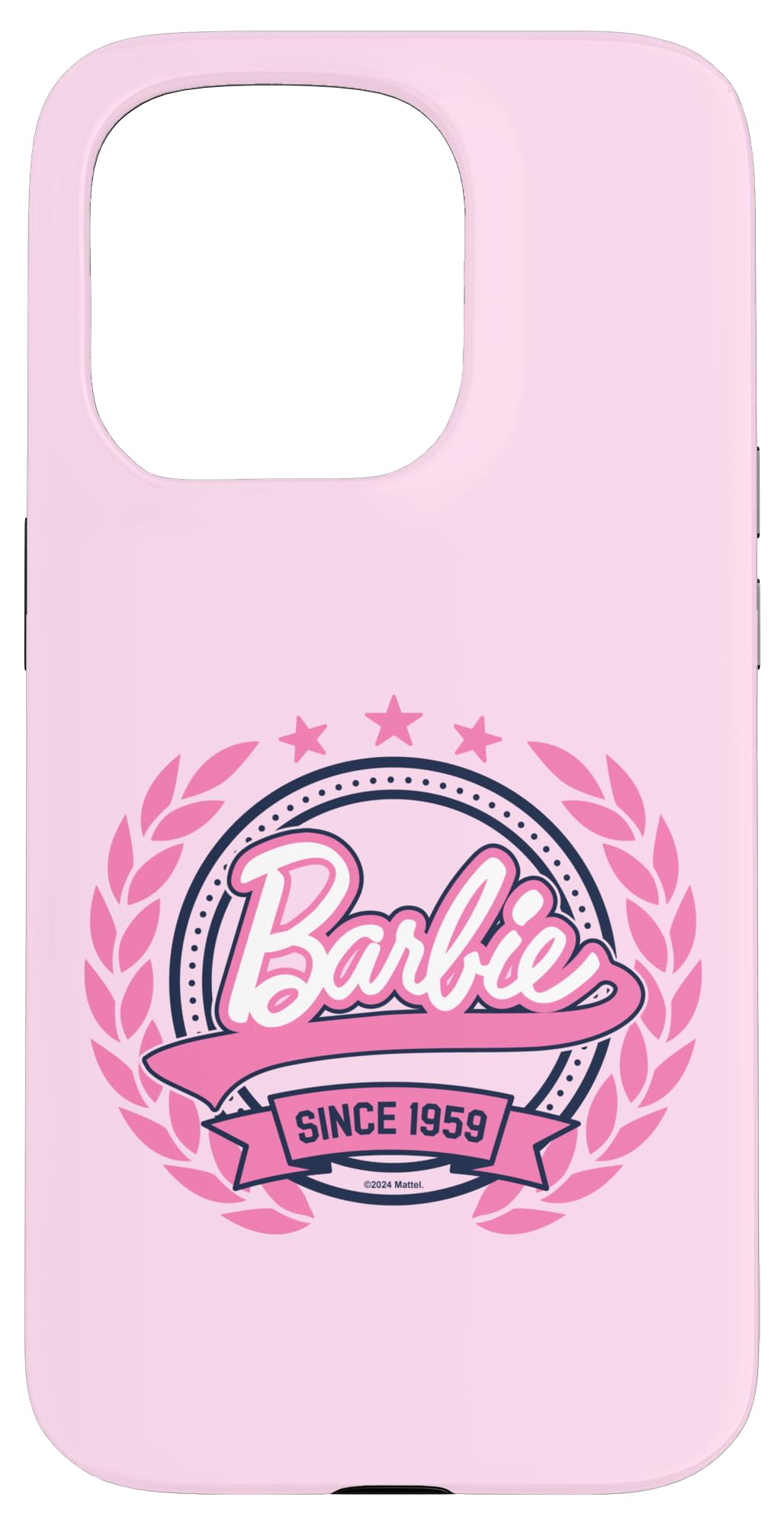 Iphone 15 Pro Barbie   Varsity Collegiate Seal Since 1959 Logo Case