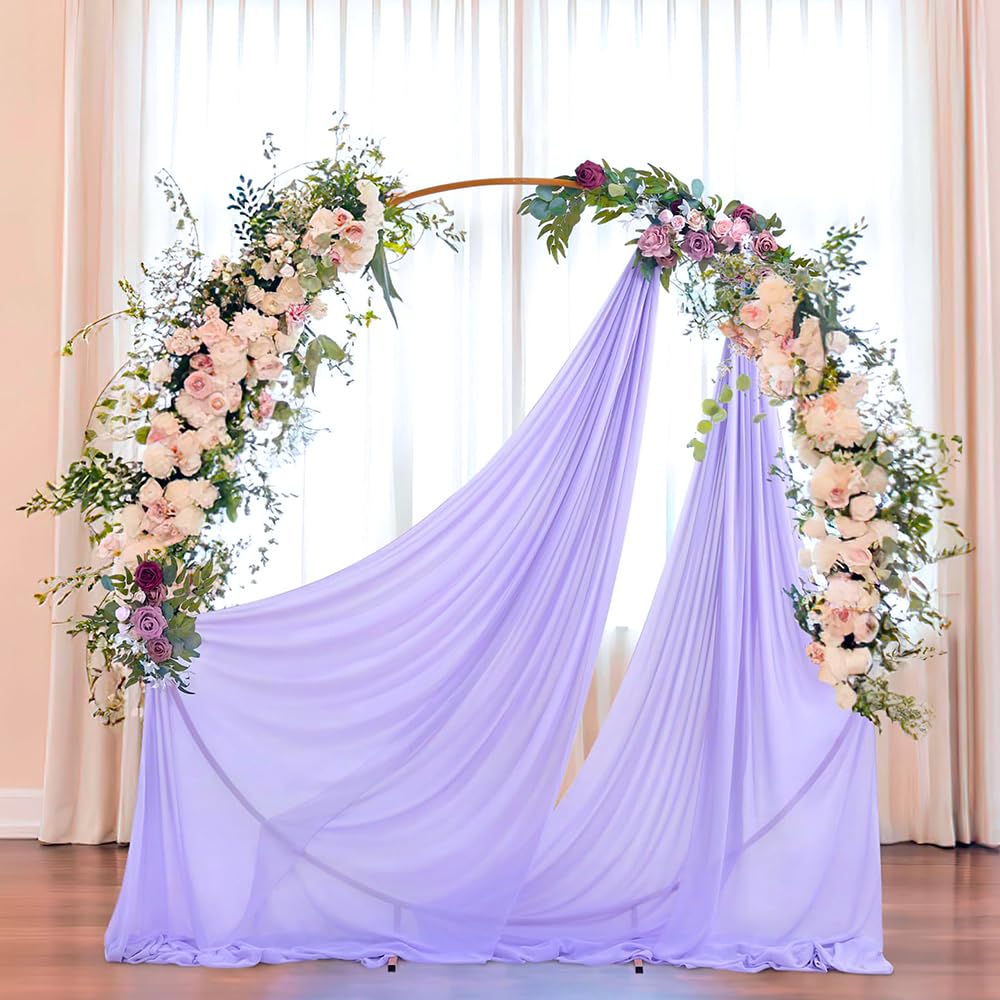 Lavender Wedding Arch Draping Fabric 29'' X 20Ft Chiffon Fabric Sheer Drapes For Wedding Ceremony Arbor Party Handrail Stairs Sw