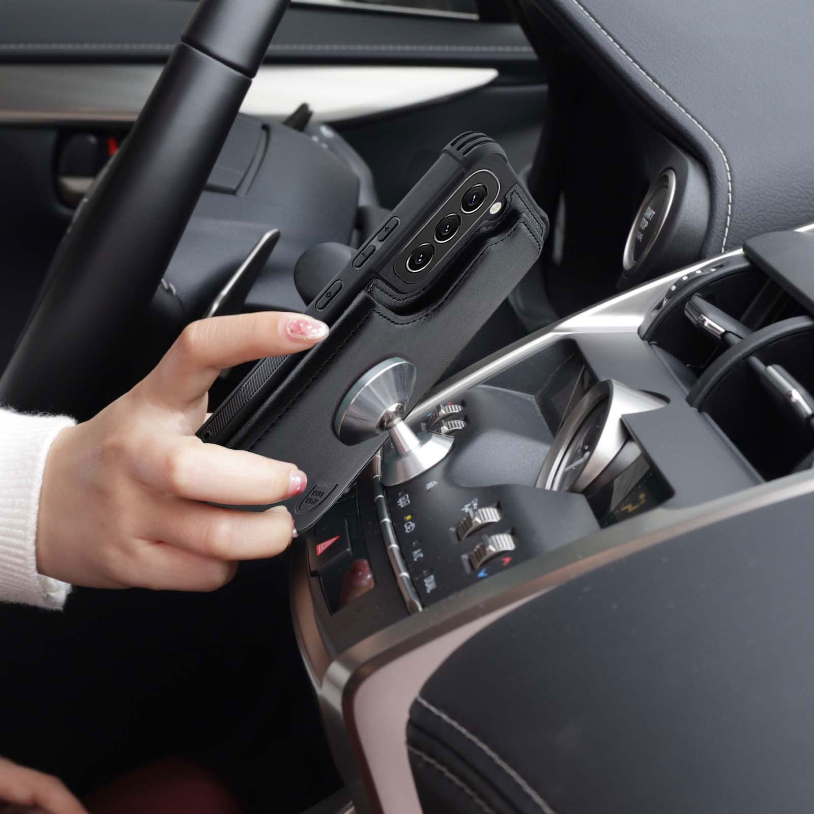 Vanavagy Wallet Case Compatible For Galaxy S23+ Plus For Women Men,Pu Leather Flip Folio Phone Cover Fits Magnetic Car Mount Wit