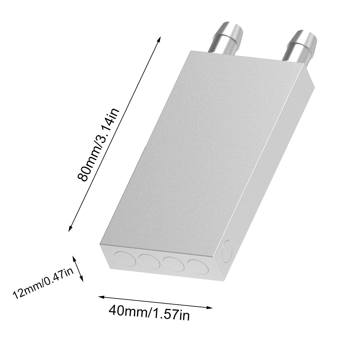 Clyxgs Aluminum Water Cooling Block,Liquid Cold Water Plate Heat Sink Water-Cooled Exchanger Head Semiconductor Refrigeration Sh