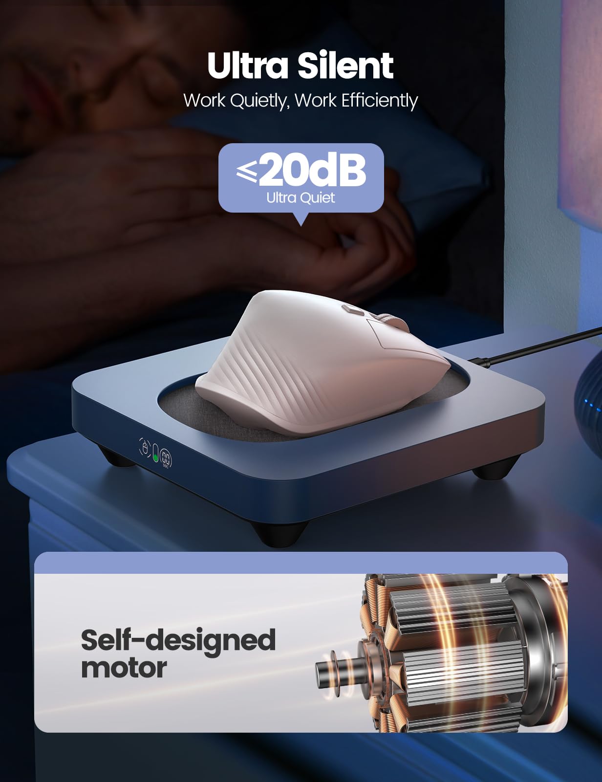 Vaydeer Enlarged Turntable Mouse Mover, Max 3 Mouse Jiggler With Adjustable Intervals User Friendly Buttons And Led Display Mous