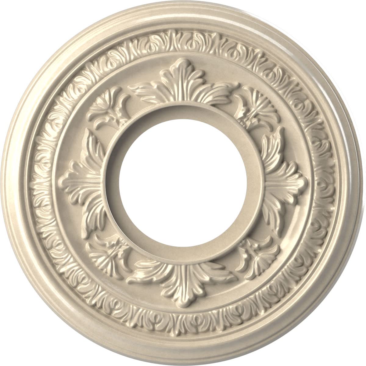 Ekena Millwork Cmp10Baepe Baltimore Thermoformed Pvc Ceiling Medallion (Fits Canopies Up To 4 1/4''), 10''Od X 3 1/2''Id X 3/4''