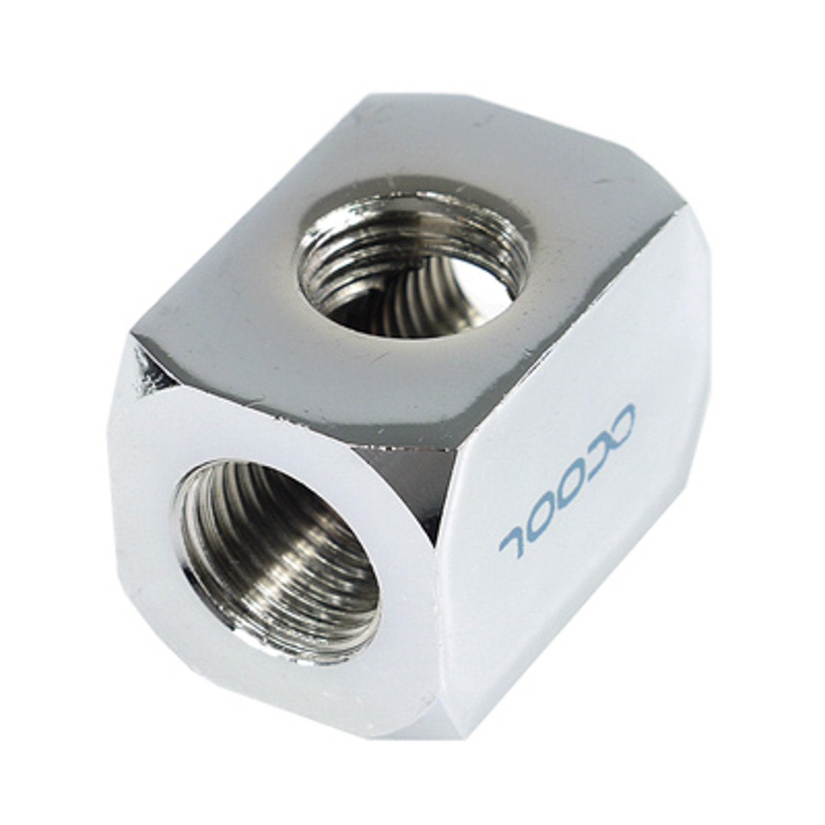 Alphacool 17029 HF Connection Terminal TEE T-Piece Round, G1/4 - Chrome Water Cooling Fittings
