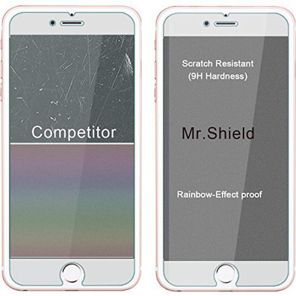 Mr.Shield [Tempered Glass Screen Protector For Iphone 6 / Iphone 6S / Iphone 7 / Iphone 8 [3-Pack] Screen Protector