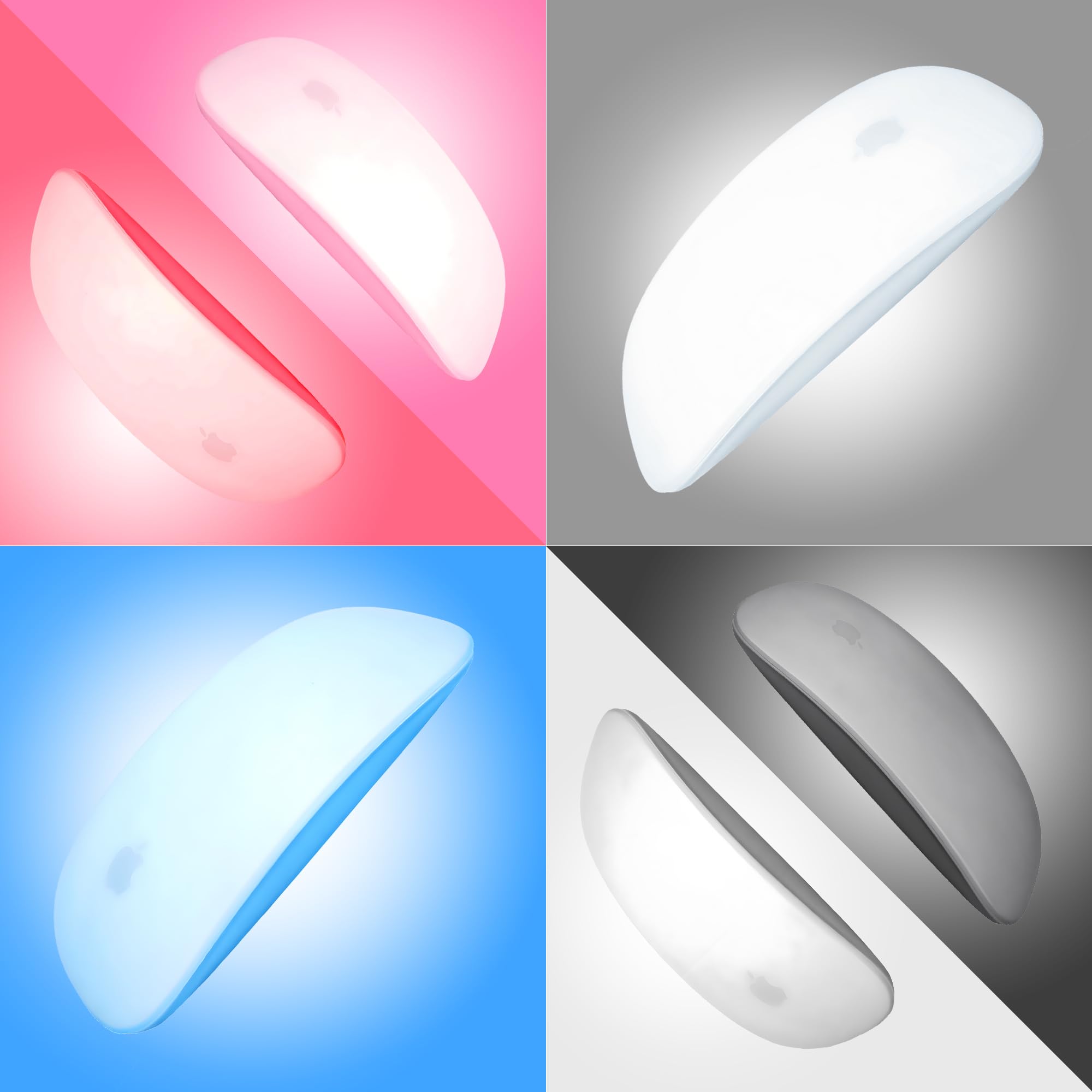 Uqy Mouse Silicone Cover, For Apple Magic Mouse 1&2, Drop Proof, Dust Proof, Ultra Thin Case Skin (Red)