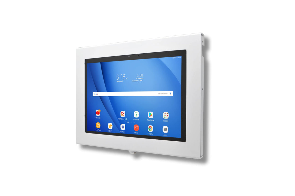 Tabcare Locking Anti Theft Metal Case For Samsung Galaxy Tab A 10.5' Tablet For Kiosk, Pos, Store, Show Display, Time Clock (Tab A 10.5, White)