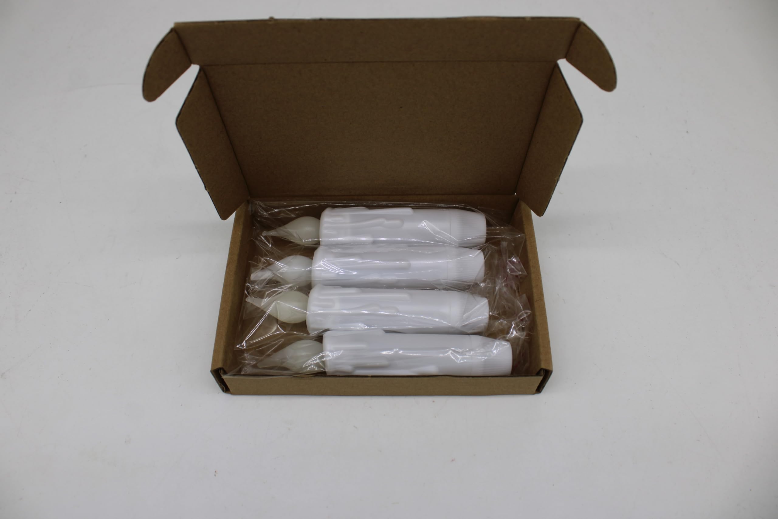 Cvhomedeco. Flickering Taper Candles Led Drip Flameless Candles, Battery Operated With Timer, White, 4 3/4 Inch, Set Of 4