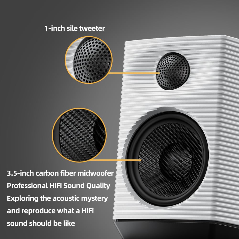 Fiio Sp3 Powered Hifi Active Desktop Speakers   80W Stereo Computer Speakers And Home Music Sound System With Aux Audio/Rca, 2 Way (Black)