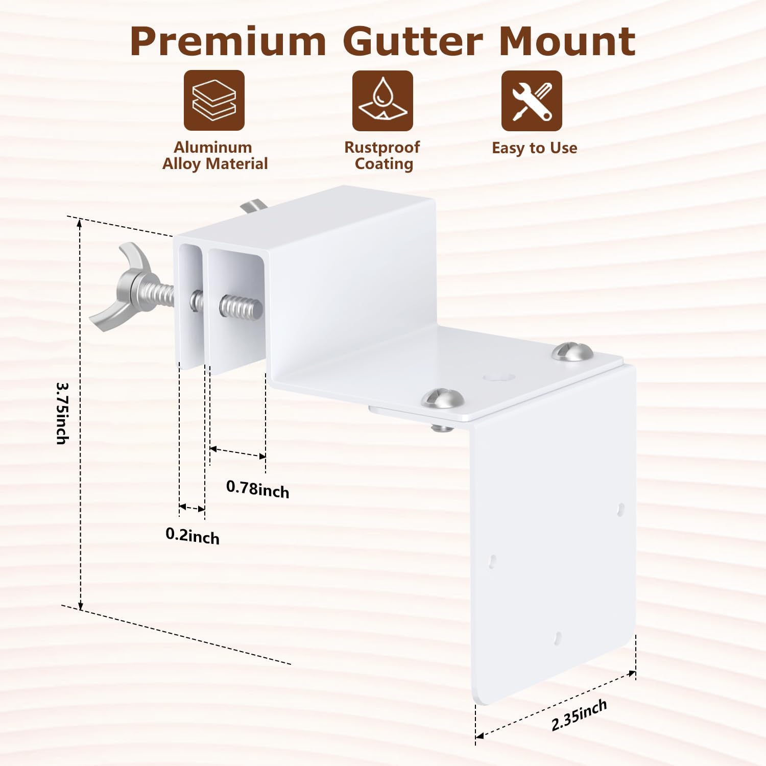 Gutter Mount Bracket Compatible With Eufy Security Solocam S340, Solar Security Camera, Rust Proof Bracket With Extended Arms De