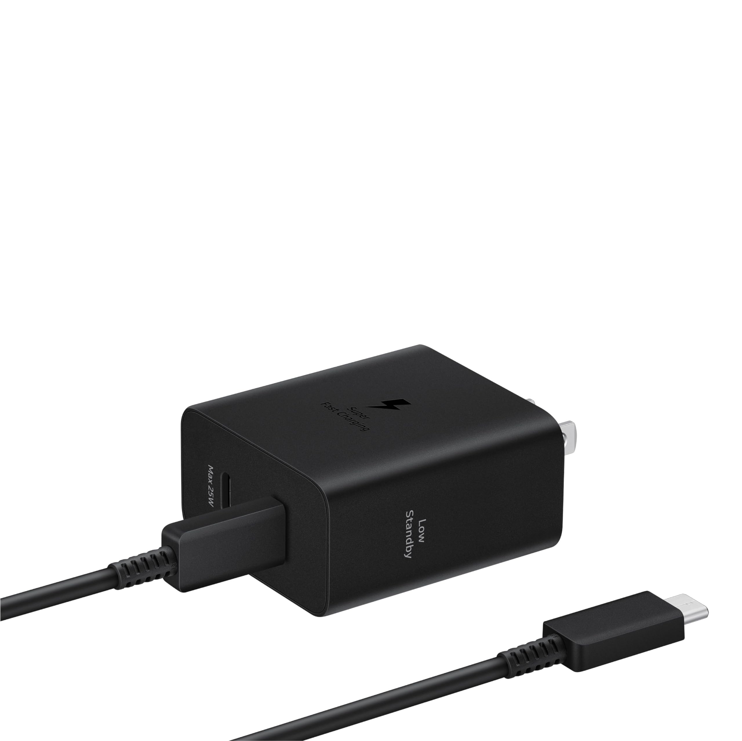 SAMSUNG 50W Duo Power Adapter Wall Charger, 2 Ports, Super Fast Charging 2.0, USB Type C, Black, EP-T5020XBEGUS