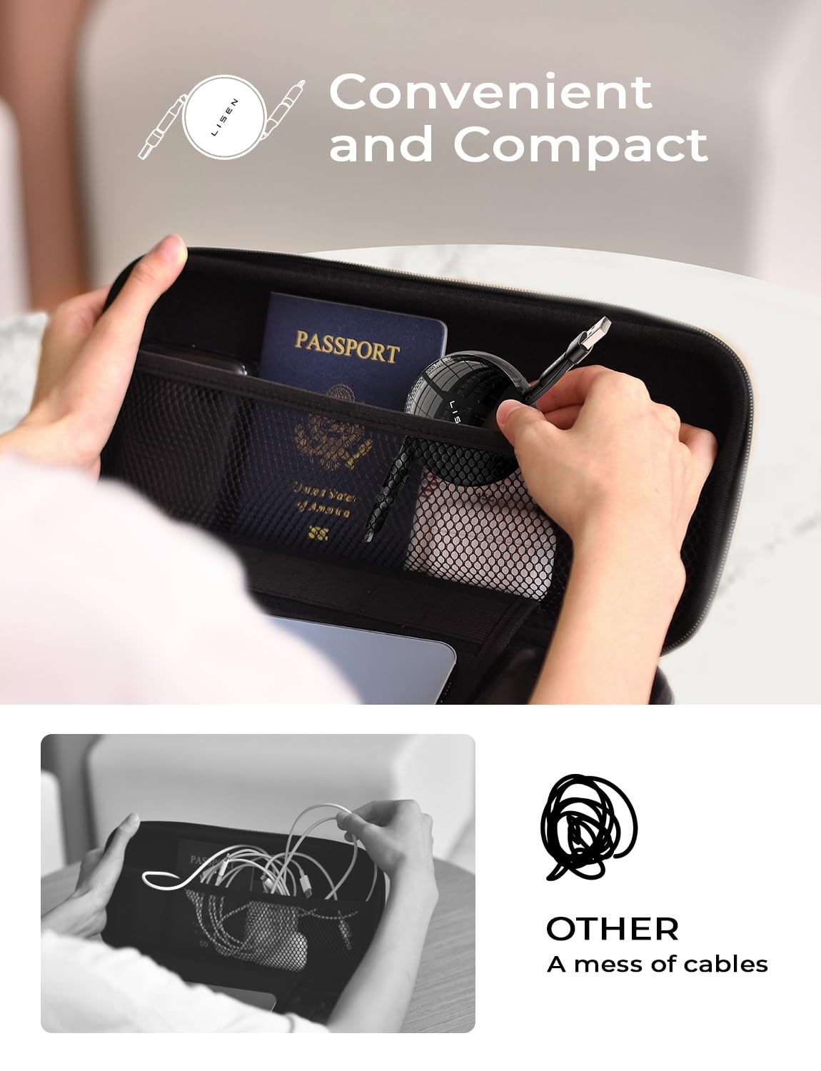 Lisen Retractable Charger, 60W Pd3.0 Fast Retractable Phone Wall Plug, 5 In 1 Retractable Lightning Cable For Macbook Pro Air, S