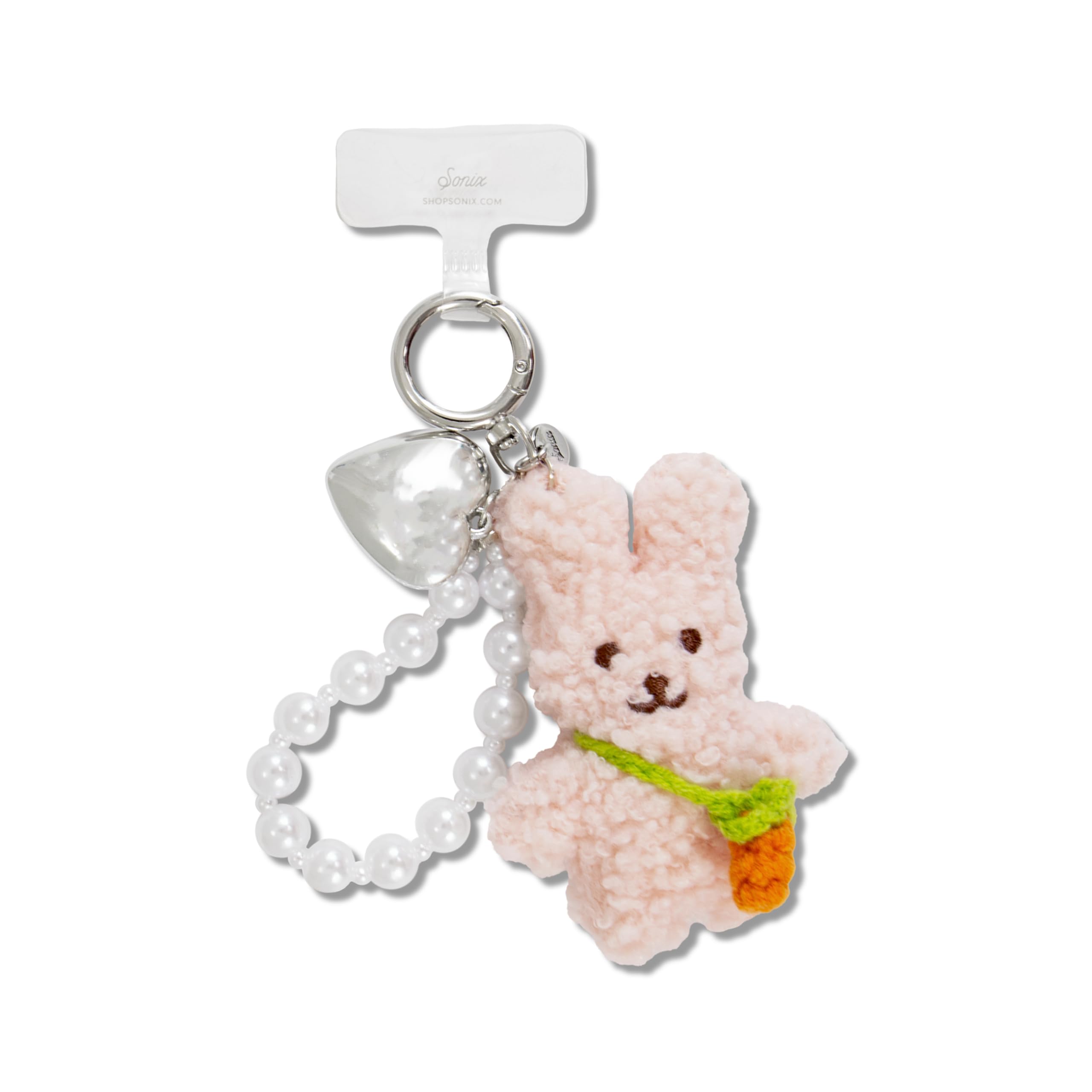 Sonix | Phone Wristlet with Plush Animal Charm - Detachable Universal Smartphone Wrist Strap, Hands-Free Bracelet | Bunny