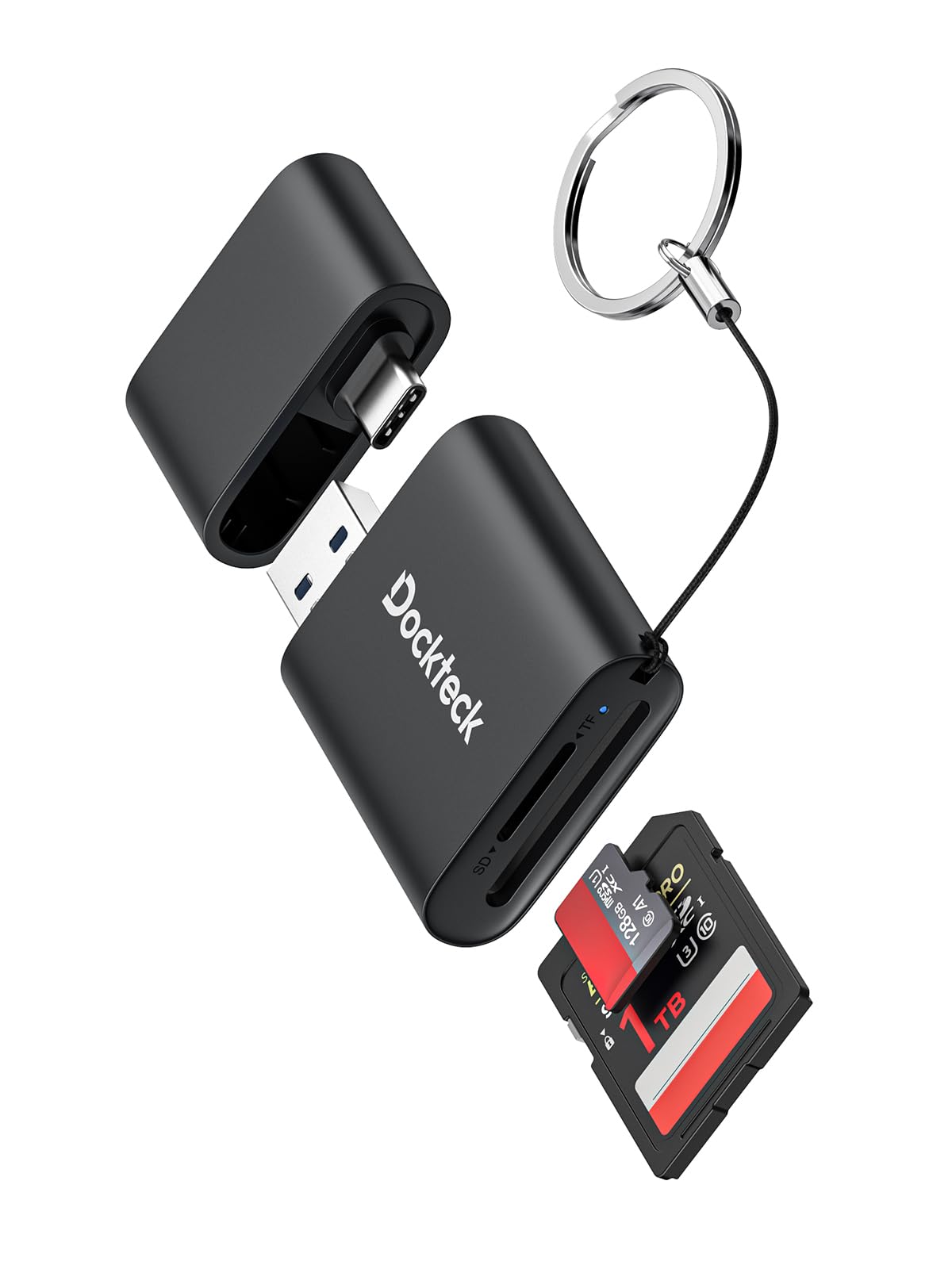 Sd Card Reader, Dockteck Usb 3.0 Card Reader To Micro Sd Card Adapter, 5G Sd Memory Card Reader, Usb A   C Adapter, Dual Slot Ca