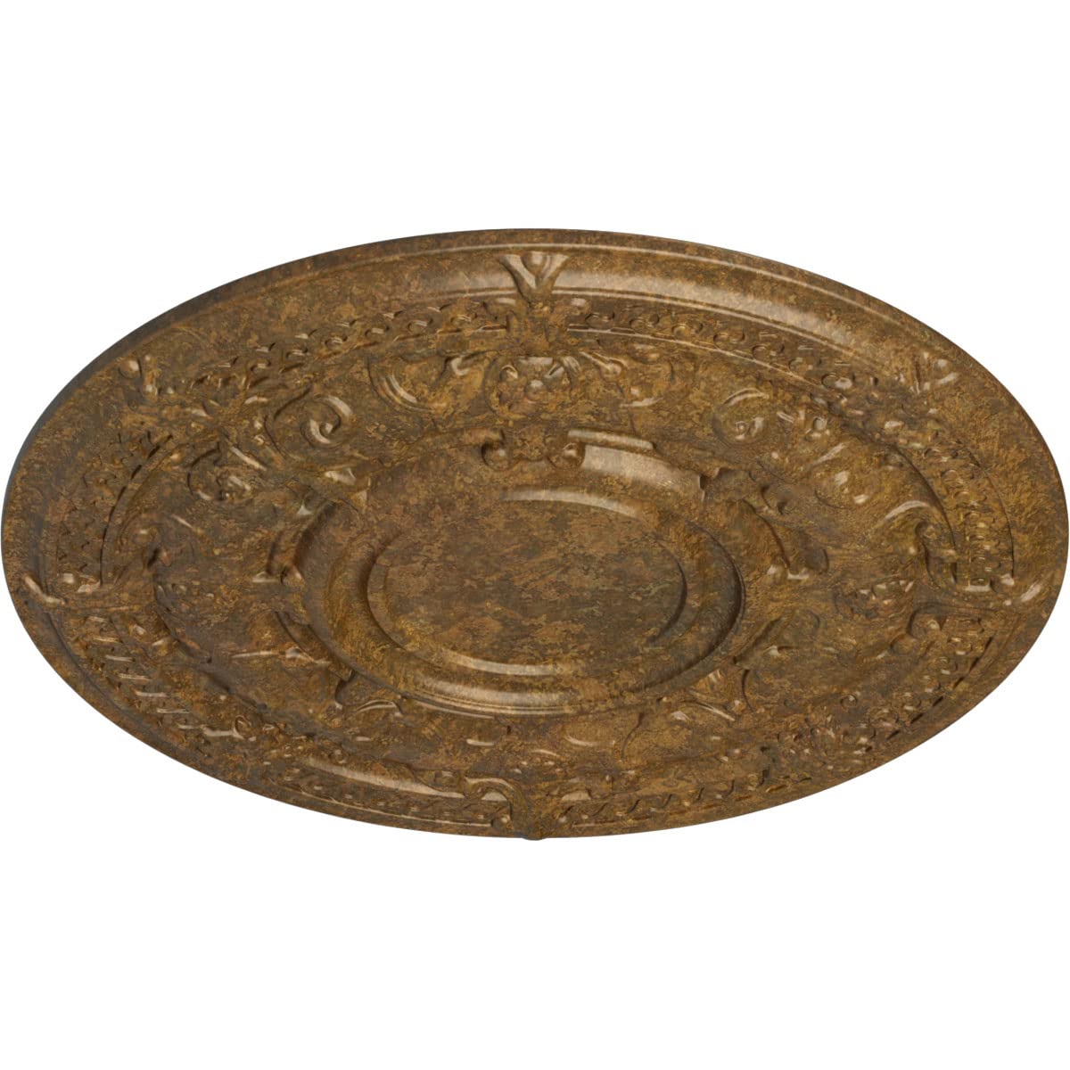 Ekena Millwork Cm33Darzs Dauphine Ceiling Medallion, 33 7/8''Od X 1 3/8''P (Fits Canopies Up To 13 1/4''), Hand Painted Rubbed B